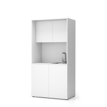 Büroküche NIKA mit Waschbecken und Wasserhahn 1000 x 600 x 2000 mm, weiß, rechts