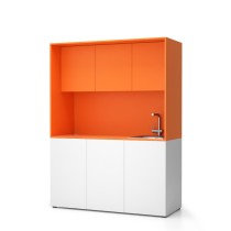 Büroküche NIKA mit Waschbecken und Wasserhahn 1481 x 600 x 2000 mm, rechts