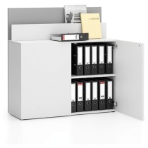 Büroportschrank für LAYERS Schreibtisch, kurz, weiß / grau
