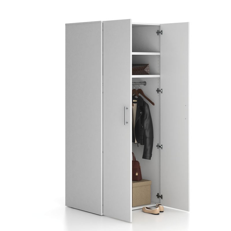 Büro-Garderobenschrank hoch SOLID, Kleiderstange, 2 Ablagen, 800 x 600 x 1830 mm