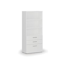 Büroschrank mit kombinierten Schubladen PRIMO WHITE, 1781 x 800 x 420 mm, weiß
