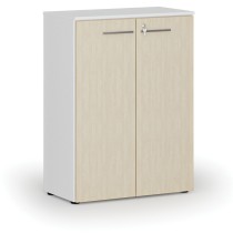 Büroschrank mit Tür PRIMO WHITE, 1087 x 800 x 420 mm, Weiß/Birke
