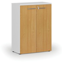 Büroschrank mit Tür PRIMO WHITE, 1087 x 800 x 420 mm, Weiß/Buche