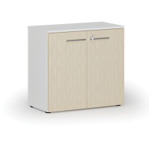 Büroschrank mit Tür PRIMO WHITE, 740 x 800 x 420 mm, Weiß/Birke