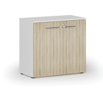 Büroschrank mit Tür PRIMO WHITE, 740 x 800 x 420 mm, Weiß/Eiche Natur