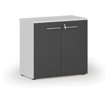 Büroschrank mit Tür PRIMO WHITE, 740 x 800 x 420 mm, weiß/Graphit