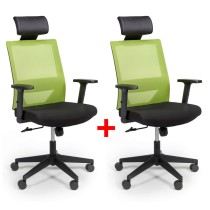 Bürostuhl mit Netz-Rückenlehne WOLF 1+1 GRATIS, grün
