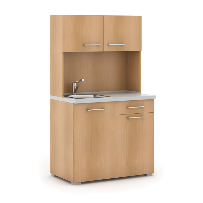 Büroküche PRIMO mit Spülbecken und Mischbatterie