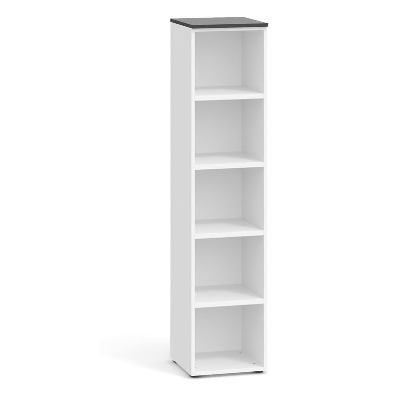 Büroregal PRIMO, 1781 x 400 x 420 mm, weiß / Graphit