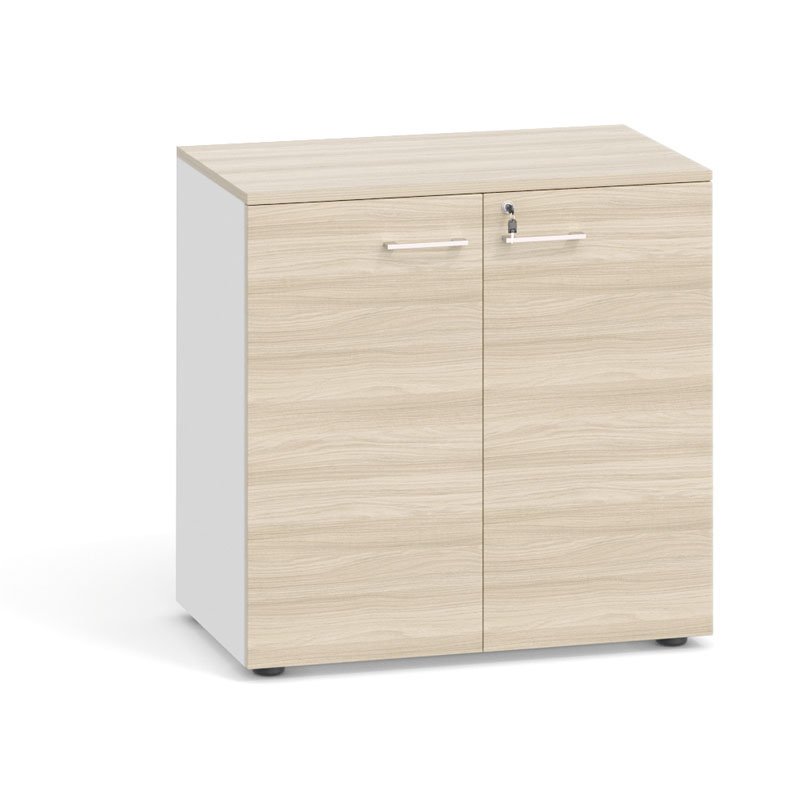 Büroschrank mit Tü PRIMOr, 740 x 800 x 420 mm, weiß/Eiche natur