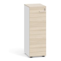 Büroschrank mit Tür PRIMO, 1087 x 400 x 420 mm, weiß/Eiche natur
