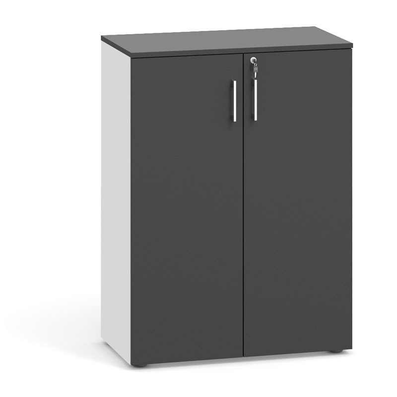 Büroschrank mit Tür PRIMO, 1087 x 800 x 420 mm, weiß/Graphit