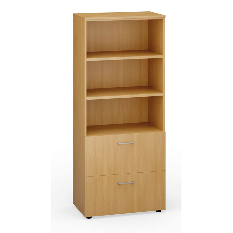 Büroschrank PRIMO Classic mit Schubladen für Hängemappen, 1781 x 800 x 420 mm, Buche