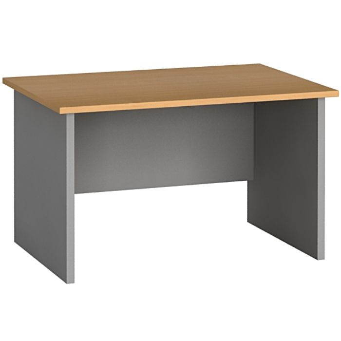 Büroschreibtisch PRIMO FLEXI, gerade 1200 x 800 mm, grau / Buche
