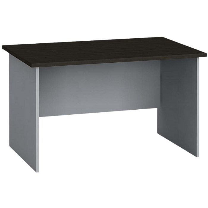 Büroschreibtisch PRIMO FLEXI, gerade 1200 x 800 mm, grau / Wenge