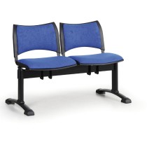 Čalúnená lavica do čakární SMART, 2-sedadlo, modrá, čierne nohy