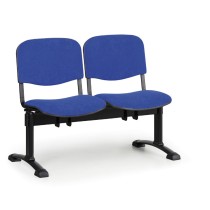 Čalúnená lavica do čakární VIVA, 2-sedadlo, modrá, čierne nohy