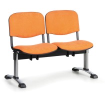 Čalúnená lavica do čakární VIVA, 2-sedadlo, chrómované nohy
