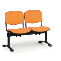 Čalúnená lavica do čakární VIVA, 2-sedadlo, oranžová, čierne nohy