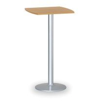 Cocktailtisch, Partytisch OLYMPO II, 66x66 cm, graues Fußgestell, Platte Buche
