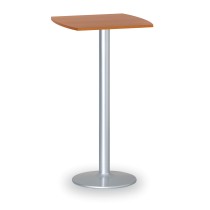 Cocktailtisch, Partytisch OLYMPO II, 66x66 cm, graues Fußgestell, Platte Kirschbaum