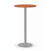 Cocktailtisch, Partytisch OLYMPO II, Durchmesser 60 cm, graues Fußgestell, Platte Kirschbaum