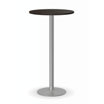 Cocktailtisch, Partytisch OLYMPO II, Durchmesser 60 cm, graues Fußgestell, Platte wenge