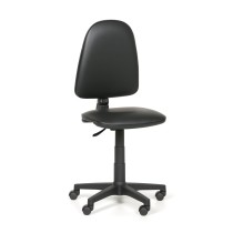 Dielenská pracovná stolička na kolieskach TORINO bez podpierok rúk, permanentný kontakt, pre mäkké podlahy, čierna
