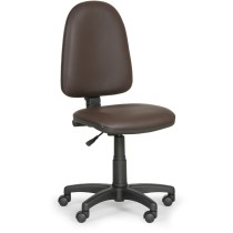 Dielenská pracovná stolička na kolieskach TORINO bez podpierok rúk, permanentný kontakt, pre mäkké podlahy, hnedá