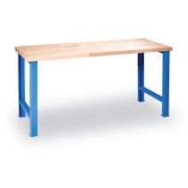 Dielenský pracovný stôl GÜDE Variant, buková škárovka, 1200 x 685 x 840 mm, modrá