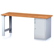 Dielenský pracovný stôl MECHANIC I, pevná noha + dielenská skrinka na náradie, 2000 x 700 x 880 mm