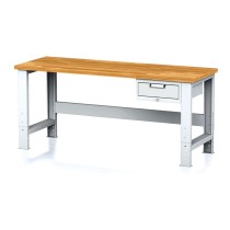 Dielenský stôl MECHANIC, 2000x700x700-1055 mm, nastaviteľné podnožie, 1x zásuvkový kontejner, 1 zásuvka