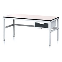 Dielenský stôl MECHANIC II, 1600x700x745-985 mm, 1 zásuvkový kontajner, sivá/antracit