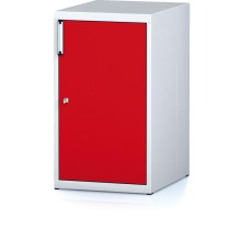 Dílenská skříňka na nářadí MECHANIC, s dvířky, 2 police, 480 x 600 x 840 mm,  červené dveře