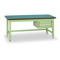 Dílenský stůl GL Se závěsným boxem na nářadí, MDF + PVC deska, 2 zásuvky, 1800 x 750 x 800 mm