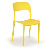 Dizajnová plastová jedálenská stolička REFRESCO, žltá