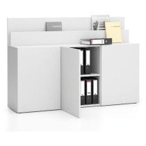 Dodatkowa szafka do biurka LAYERS, długa, biała