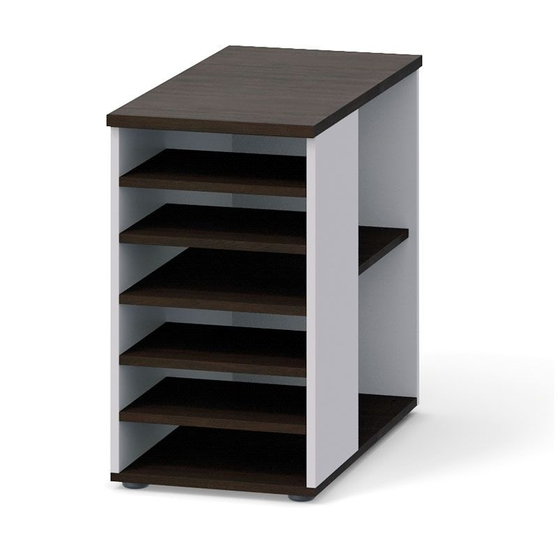 Dokumentenschrank mit Regalen PRIMO, grau / Wenge, rechts