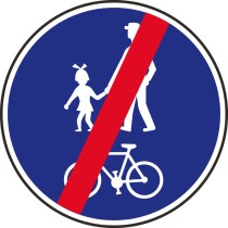 Dopravná značka - Koniec cestičky pre chodcov a cyklistov