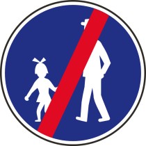 Dopravná značka - Koniec cestičky pre chodcov
