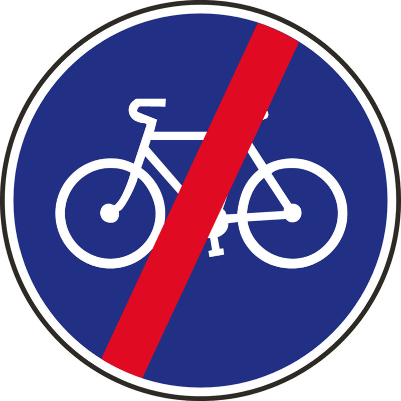 Dopravná značka - Koniec cestičky pre cyklistov