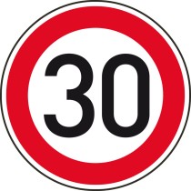 Dopravní značka – Nejvyšší dovolená rychlost 30