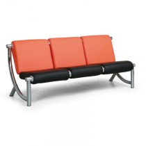 Dreisitzer Sitzgarnitur JAZZY II, 3 Sitzflächen, orange/schwarz