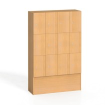 Drevená šatňová skrinka s úložnými boxami, 12 boxov