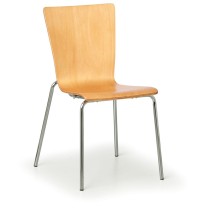 Drevená stolička s chrómovanou konštrukciou CALGARY