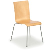 Drevená stolička s chrómovanou konštrukciou CLASSIC