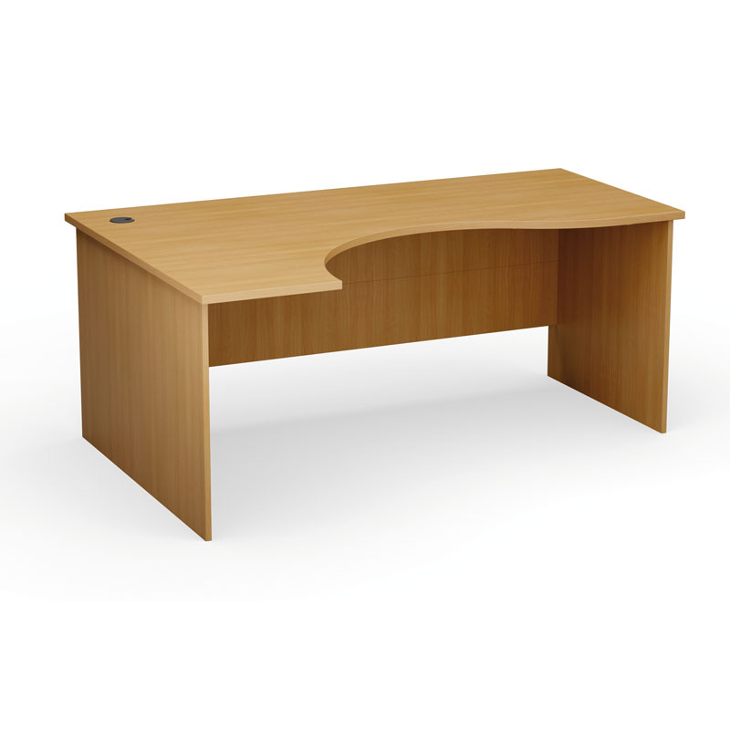 Eck-Büroarbeitstisch PRIMO Classic, abgerundet, 1800x1200 mm, links