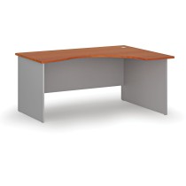 Ergonomický kancelářský pracovní stůl PRIMO GRAY, 1600 x 1200 mm, pravý, šedá/třešeň