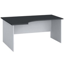 Ergonomický kancelársky pracovný stôl PRIMO FLEXI, 1600 x 1200 mm, grafitová, ľavý