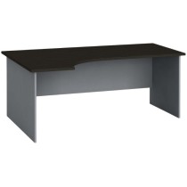 Ergonomický kancelársky pracovný stôl PRIMO FLEXI, 1800 x 1200 mm, sivá / wenge, ľavý